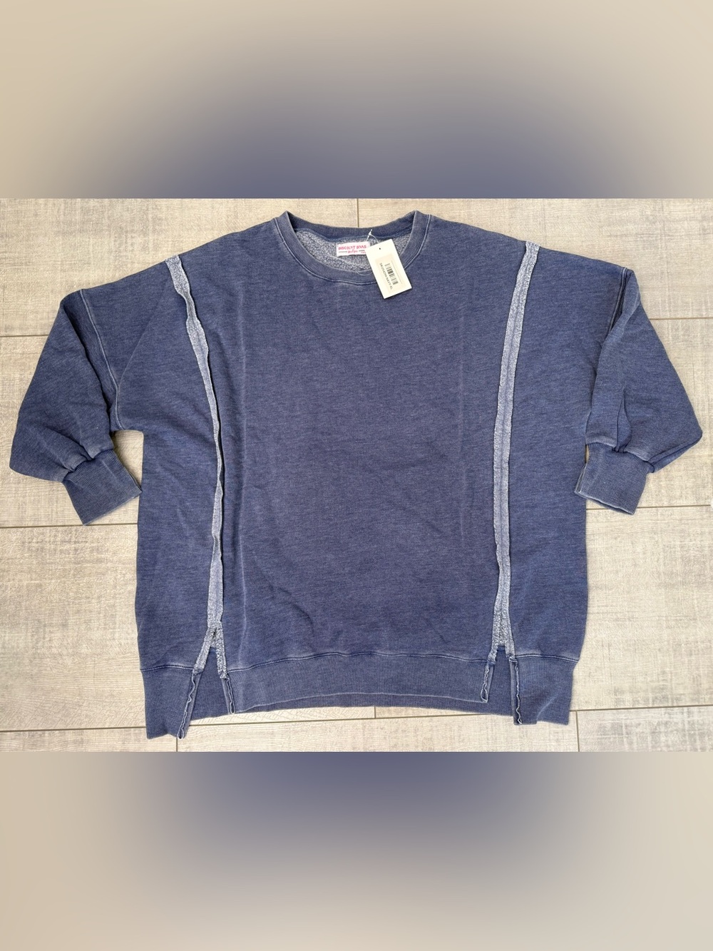 NWT Lived In Exposed Seam Oversized Sweatshirt Blue Size XL